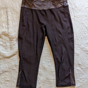 High Rise Workout Black Capri Pants